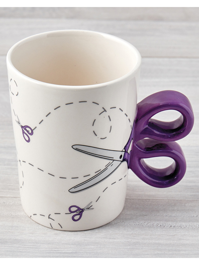 Purple Sewing Scissors Mug Cover
